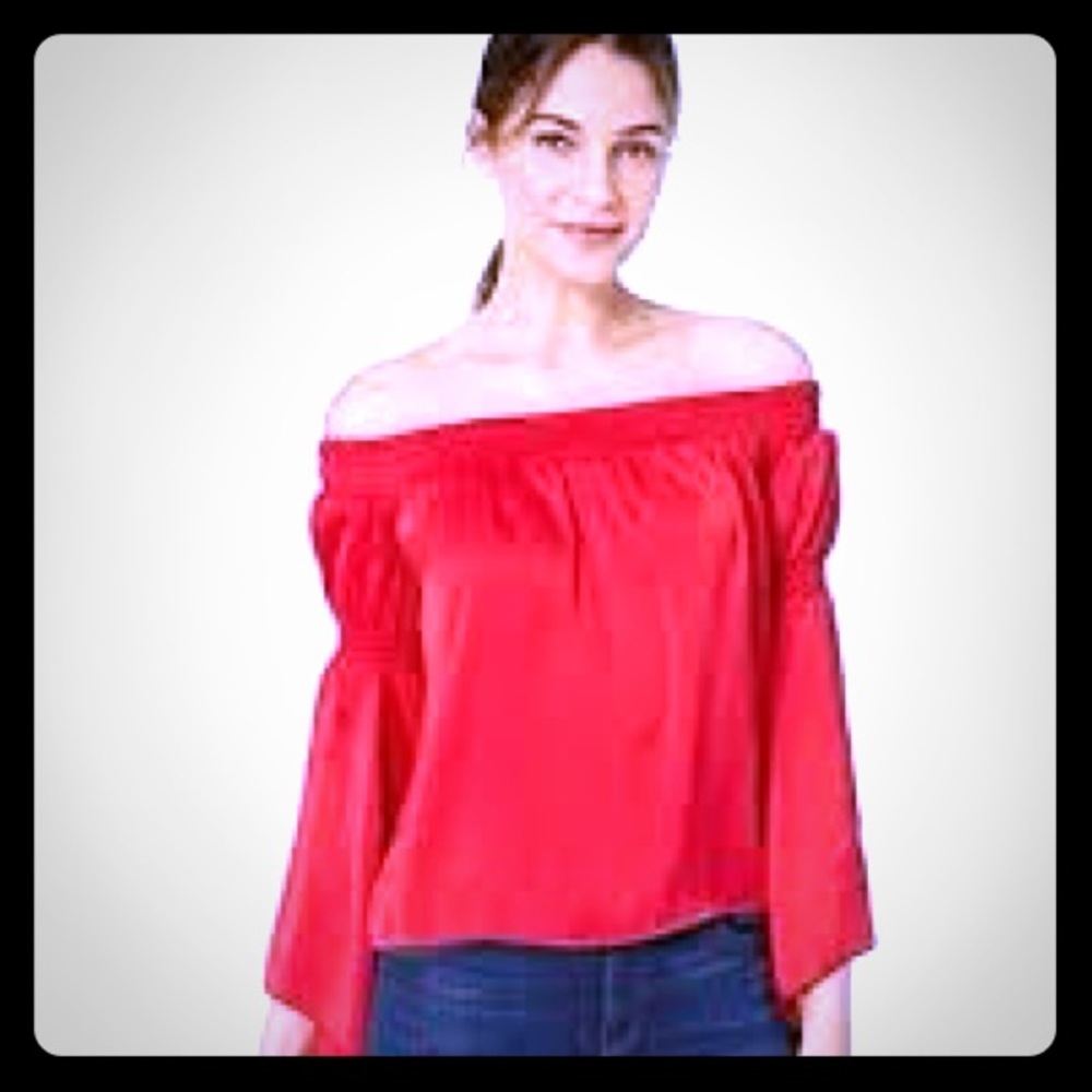 Guess Brand Off Shoulder Hayden Top BNWT!! Red